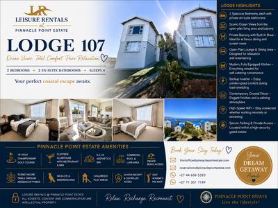Duplex For Rent in Pinnacle Point Golf Estate, Mossel Bay