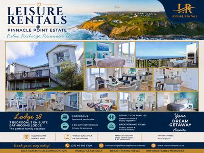 House For Rent in Pinnacle Point Golf Estate, Mossel Bay