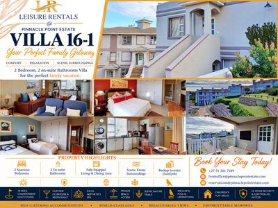 Duplex For Rent in Pinnacle Point Golf Estate, Mossel Bay