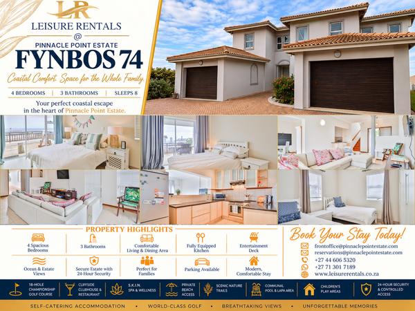 House For Rent in Pinnacle Point Golf Estate, Mossel Bay